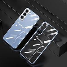 Silikon Schutzhülle Ultra Dünn Flexible Tasche Durchsichtig Transparent H06 für Samsung Galaxy S22 5G Blau