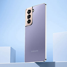 Silikon Schutzhülle Ultra Dünn Flexible Tasche Durchsichtig Transparent H07 für Samsung Galaxy S21 5G Silber