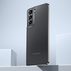 Silikon Schutzhülle Ultra Dünn Flexible Tasche Durchsichtig Transparent H07 für Samsung Galaxy S22 5G Schwarz