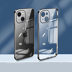 Silikon Schutzhülle Ultra Dünn Flexible Tasche Durchsichtig Transparent H08 für Apple iPhone 13 Schwarz