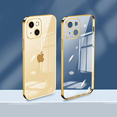 Silikon Schutzhülle Ultra Dünn Flexible Tasche Durchsichtig Transparent H08 für Apple iPhone 14 Plus Gold