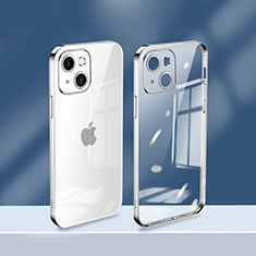 Silikon Schutzhülle Ultra Dünn Flexible Tasche Durchsichtig Transparent H08 für Apple iPhone 14 Plus Silber