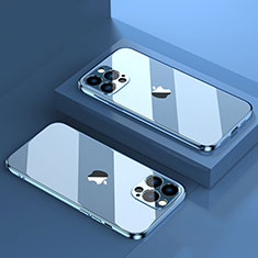 Silikon Schutzhülle Ultra Dünn Flexible Tasche Durchsichtig Transparent H08 für Apple iPhone 14 Pro Max Blau