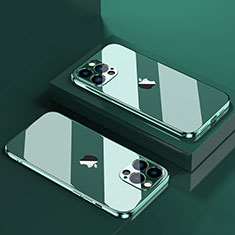 Silikon Schutzhülle Ultra Dünn Flexible Tasche Durchsichtig Transparent H08 für Apple iPhone 14 Pro Max Grün