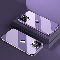 Silikon Schutzhülle Ultra Dünn Flexible Tasche Durchsichtig Transparent H08 für Apple iPhone 14 Pro Max Violett