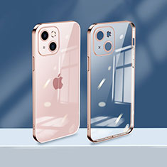 Silikon Schutzhülle Ultra Dünn Flexible Tasche Durchsichtig Transparent H08 für Apple iPhone 15 Plus Rosegold