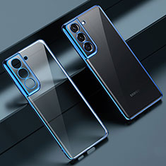 Silikon Schutzhülle Ultra Dünn Flexible Tasche Durchsichtig Transparent H08 für Samsung Galaxy S21 5G Blau