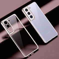 Silikon Schutzhülle Ultra Dünn Flexible Tasche Durchsichtig Transparent H08 für Samsung Galaxy S21 5G Rosa