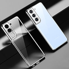 Silikon Schutzhülle Ultra Dünn Flexible Tasche Durchsichtig Transparent H08 für Samsung Galaxy S21 5G Silber