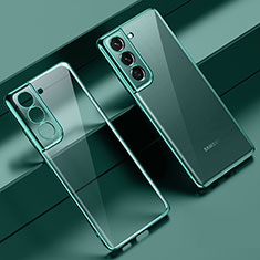 Silikon Schutzhülle Ultra Dünn Flexible Tasche Durchsichtig Transparent H08 für Samsung Galaxy S21 FE 5G Grün