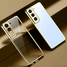 Silikon Schutzhülle Ultra Dünn Flexible Tasche Durchsichtig Transparent H08 für Samsung Galaxy S22 5G Gold