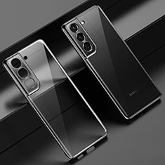 Silikon Schutzhülle Ultra Dünn Flexible Tasche Durchsichtig Transparent H08 für Samsung Galaxy S23 5G Schwarz