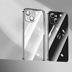 Silikon Schutzhülle Ultra Dünn Flexible Tasche Durchsichtig Transparent H10 für Apple iPhone 14 Plus Schwarz