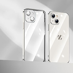 Silikon Schutzhülle Ultra Dünn Flexible Tasche Durchsichtig Transparent H10 für Apple iPhone 14 Plus Silber