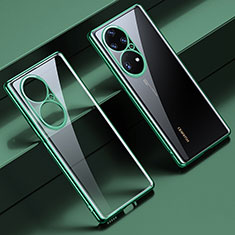 Silikon Schutzhülle Ultra Dünn Flexible Tasche Durchsichtig Transparent LD1 für Huawei P50 Pro Grün