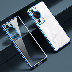 Silikon Schutzhülle Ultra Dünn Flexible Tasche Durchsichtig Transparent LD1 für Huawei P60 Blau