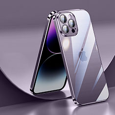Silikon Schutzhülle Ultra Dünn Flexible Tasche Durchsichtig Transparent LD2 für Apple iPhone 13 Pro Max Violett