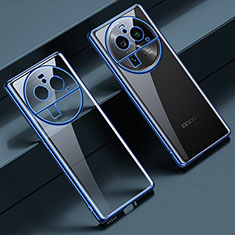 Silikon Schutzhülle Ultra Dünn Flexible Tasche Durchsichtig Transparent LD2 für Oppo Find X6 Pro 5G Blau