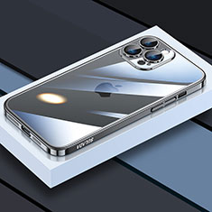 Silikon Schutzhülle Ultra Dünn Flexible Tasche Durchsichtig Transparent LD4 für Apple iPhone 13 Pro Max Schwarz