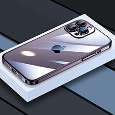 Silikon Schutzhülle Ultra Dünn Flexible Tasche Durchsichtig Transparent LD4 für Apple iPhone 13 Pro Violett