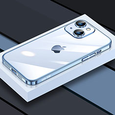 Silikon Schutzhülle Ultra Dünn Flexible Tasche Durchsichtig Transparent LD4 für Apple iPhone 14 Plus Blau