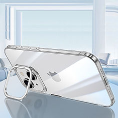 Silikon Schutzhülle Ultra Dünn Flexible Tasche Durchsichtig Transparent LD6 für Apple iPhone 14 Silber
