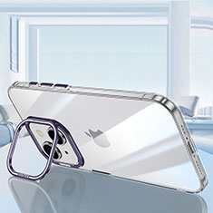 Silikon Schutzhülle Ultra Dünn Flexible Tasche Durchsichtig Transparent LD6 für Apple iPhone 14 Violett