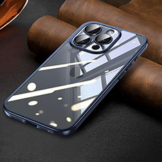 Silikon Schutzhülle Ultra Dünn Flexible Tasche Durchsichtig Transparent LD7 für Apple iPhone 14 Pro Max Blau
