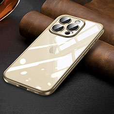 Silikon Schutzhülle Ultra Dünn Flexible Tasche Durchsichtig Transparent LD7 für Apple iPhone 14 Pro Max Gold