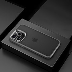 Silikon Schutzhülle Ultra Dünn Flexible Tasche Durchsichtig Transparent LD8 für Apple iPhone 14 Pro Max Grau