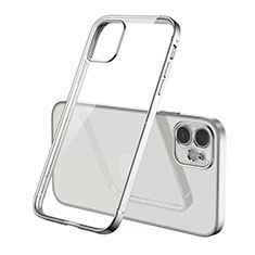 Silikon Schutzhülle Ultra Dünn Flexible Tasche Durchsichtig Transparent N01 für Apple iPhone 12 Mini Silber