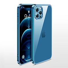 Silikon Schutzhülle Ultra Dünn Flexible Tasche Durchsichtig Transparent N01 für Apple iPhone 12 Pro Blau