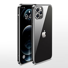 Silikon Schutzhülle Ultra Dünn Flexible Tasche Durchsichtig Transparent N01 für Apple iPhone 12 Pro Max Schwarz