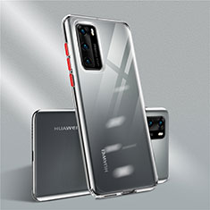 Silikon Schutzhülle Ultra Dünn Flexible Tasche Durchsichtig Transparent N01 für Huawei P40 Rot