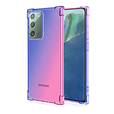 Silikon Schutzhülle Ultra Dünn Flexible Tasche Durchsichtig Transparent N01 für Samsung Galaxy Note 20 5G Blau
