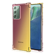 Silikon Schutzhülle Ultra Dünn Flexible Tasche Durchsichtig Transparent N01 für Samsung Galaxy Note 20 5G Braun