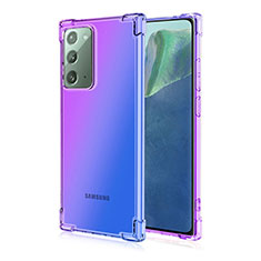 Silikon Schutzhülle Ultra Dünn Flexible Tasche Durchsichtig Transparent N01 für Samsung Galaxy Note 20 5G Violett