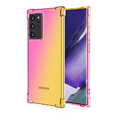 Silikon Schutzhülle Ultra Dünn Flexible Tasche Durchsichtig Transparent N01 für Samsung Galaxy Note 20 Ultra 5G Gelb