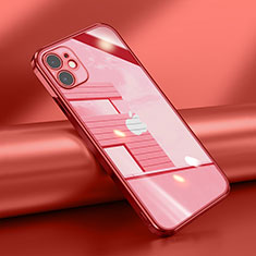 Silikon Schutzhülle Ultra Dünn Flexible Tasche Durchsichtig Transparent N02 für Apple iPhone 12 Mini Rot