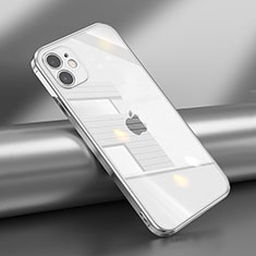 Silikon Schutzhülle Ultra Dünn Flexible Tasche Durchsichtig Transparent N02 für Apple iPhone 12 Silber