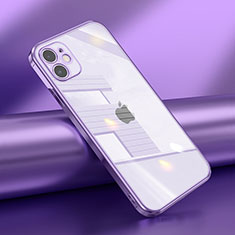 Silikon Schutzhülle Ultra Dünn Flexible Tasche Durchsichtig Transparent N02 für Apple iPhone 12 Violett
