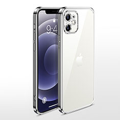 Silikon Schutzhülle Ultra Dünn Flexible Tasche Durchsichtig Transparent N04 für Apple iPhone 12 Mini Silber