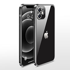 Silikon Schutzhülle Ultra Dünn Flexible Tasche Durchsichtig Transparent N04 für Apple iPhone 12 Schwarz