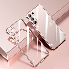 Silikon Schutzhülle Ultra Dünn Flexible Tasche Durchsichtig Transparent R01 für Samsung Galaxy S21 5G Rosegold