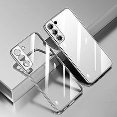 Silikon Schutzhülle Ultra Dünn Flexible Tasche Durchsichtig Transparent R01 für Samsung Galaxy S21 5G Silber