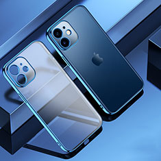 Silikon Schutzhülle Ultra Dünn Flexible Tasche Durchsichtig Transparent S01 für Apple iPhone 12 Blau