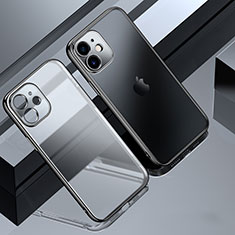 Silikon Schutzhülle Ultra Dünn Flexible Tasche Durchsichtig Transparent S01 für Apple iPhone 12 Mini Schwarz