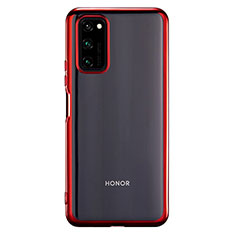 Silikon Schutzhülle Ultra Dünn Flexible Tasche Durchsichtig Transparent S01 für Huawei Honor V30 5G Rot