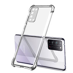 Silikon Schutzhülle Ultra Dünn Flexible Tasche Durchsichtig Transparent S01 für Huawei Honor X10 5G Silber
