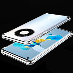 Silikon Schutzhülle Ultra Dünn Flexible Tasche Durchsichtig Transparent S01 für Huawei Mate 40 Silber